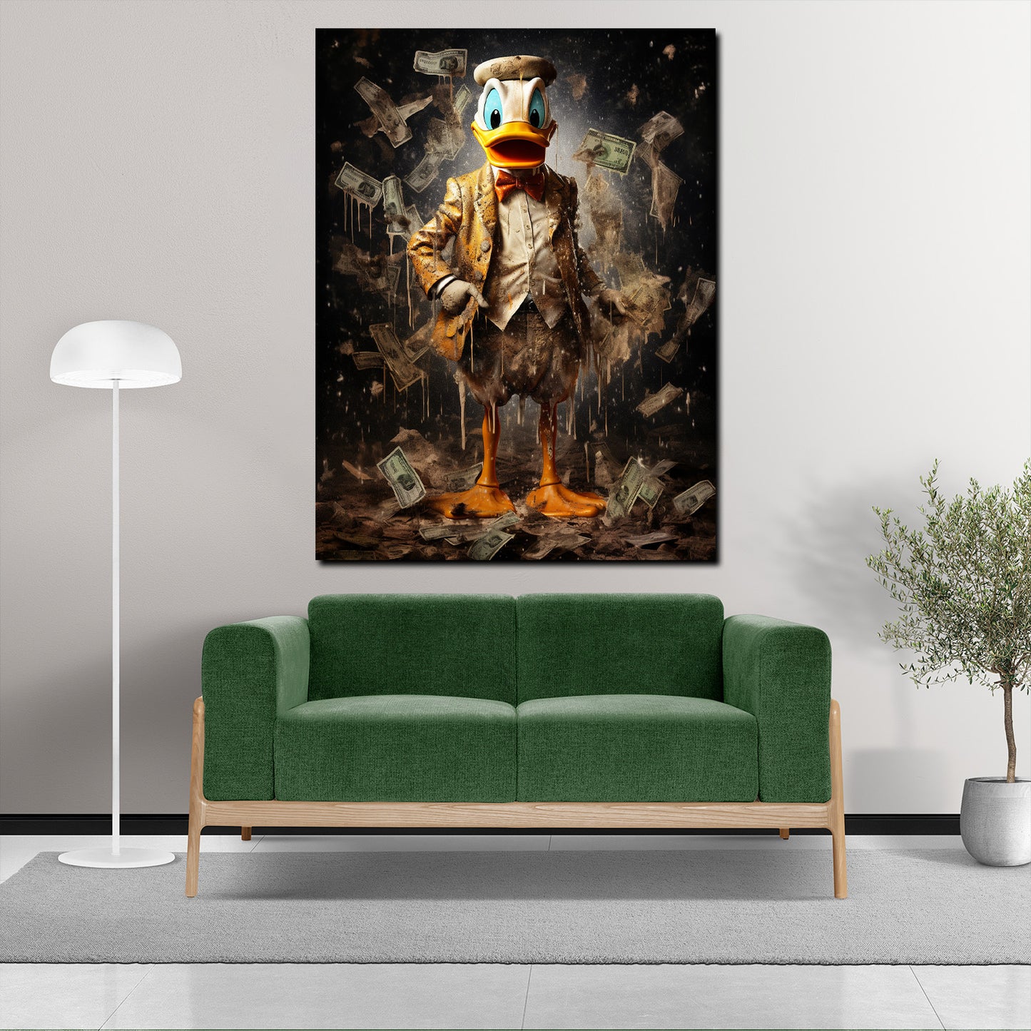 Wandbild abstrakt Comic Duck Money Cash