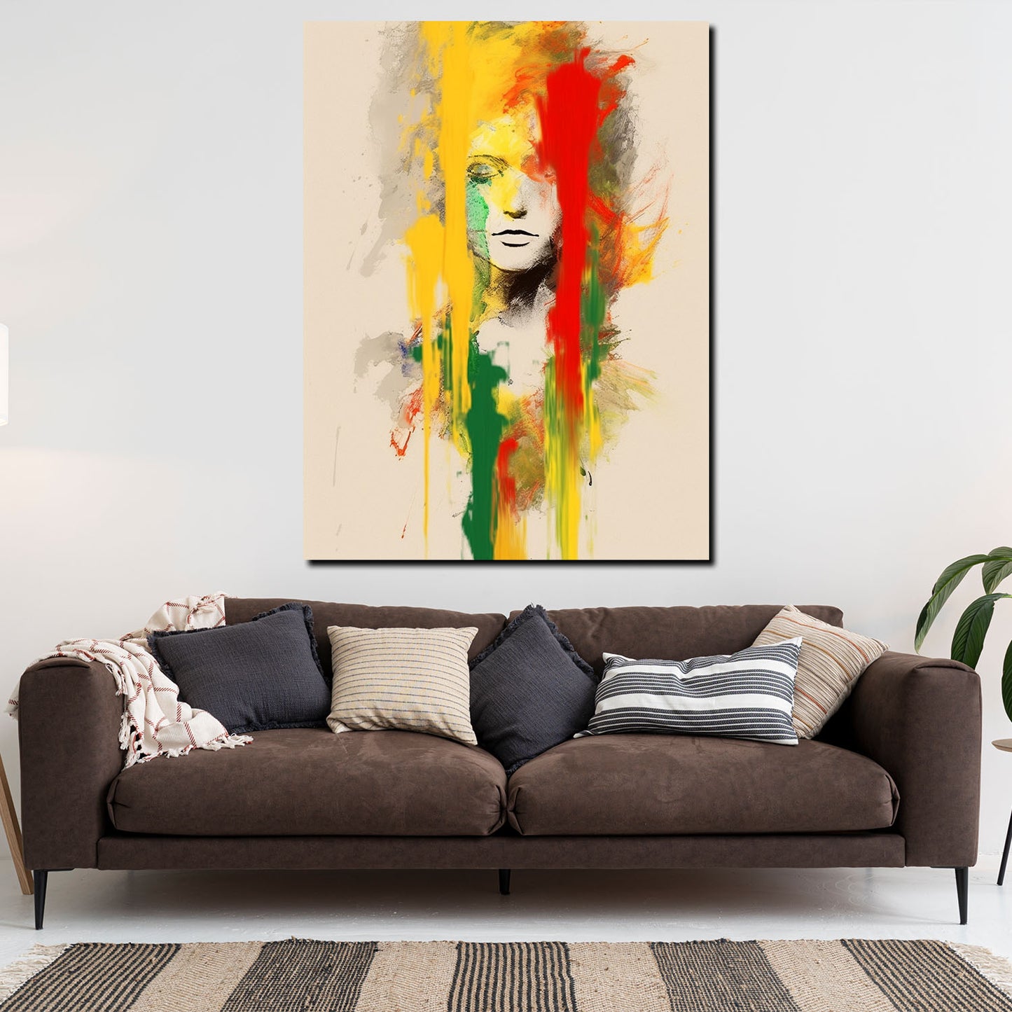 Wandbild abstrakt Face Yellow