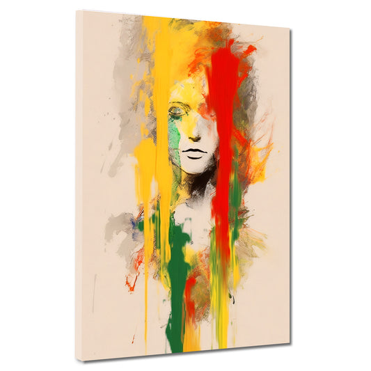 Wandbild abstrakt Face Yellow