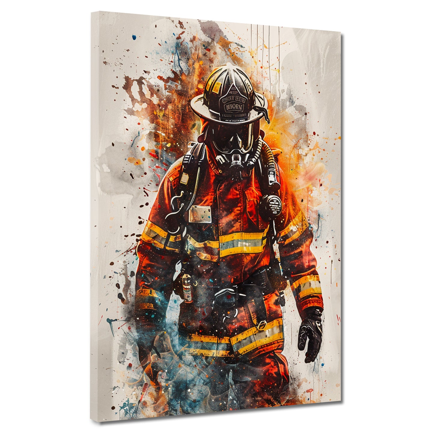 Wandbild abstrakt Feuerwehrmann abstrakt Pop Art fire style