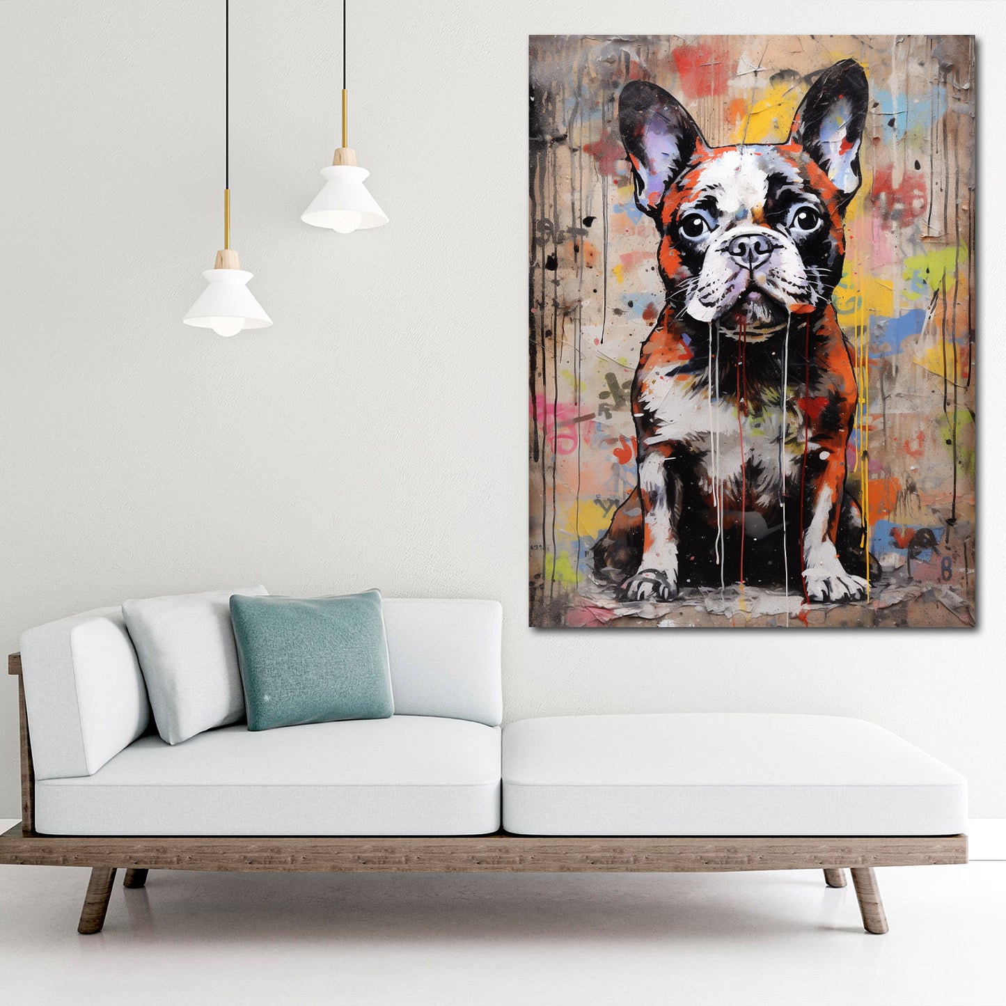 Wandbild abstrakt Französische Bulldogge