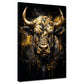 Wandbild abstrakt Goldener Bulle Black Style