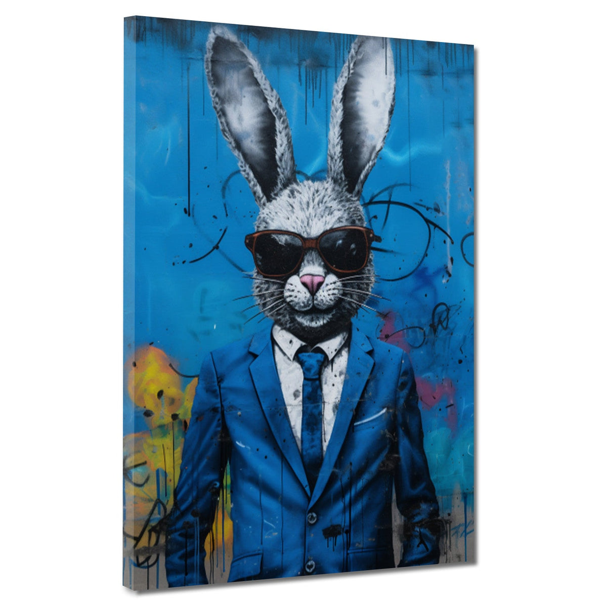 Hase im Anzug – Wandbild