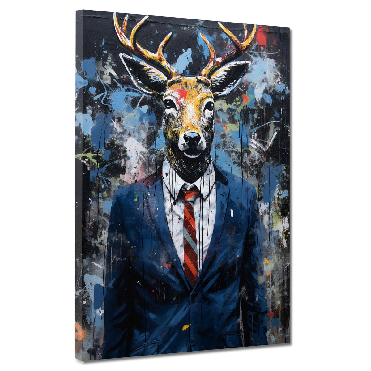 Hirsch im Anzug – Wandbild