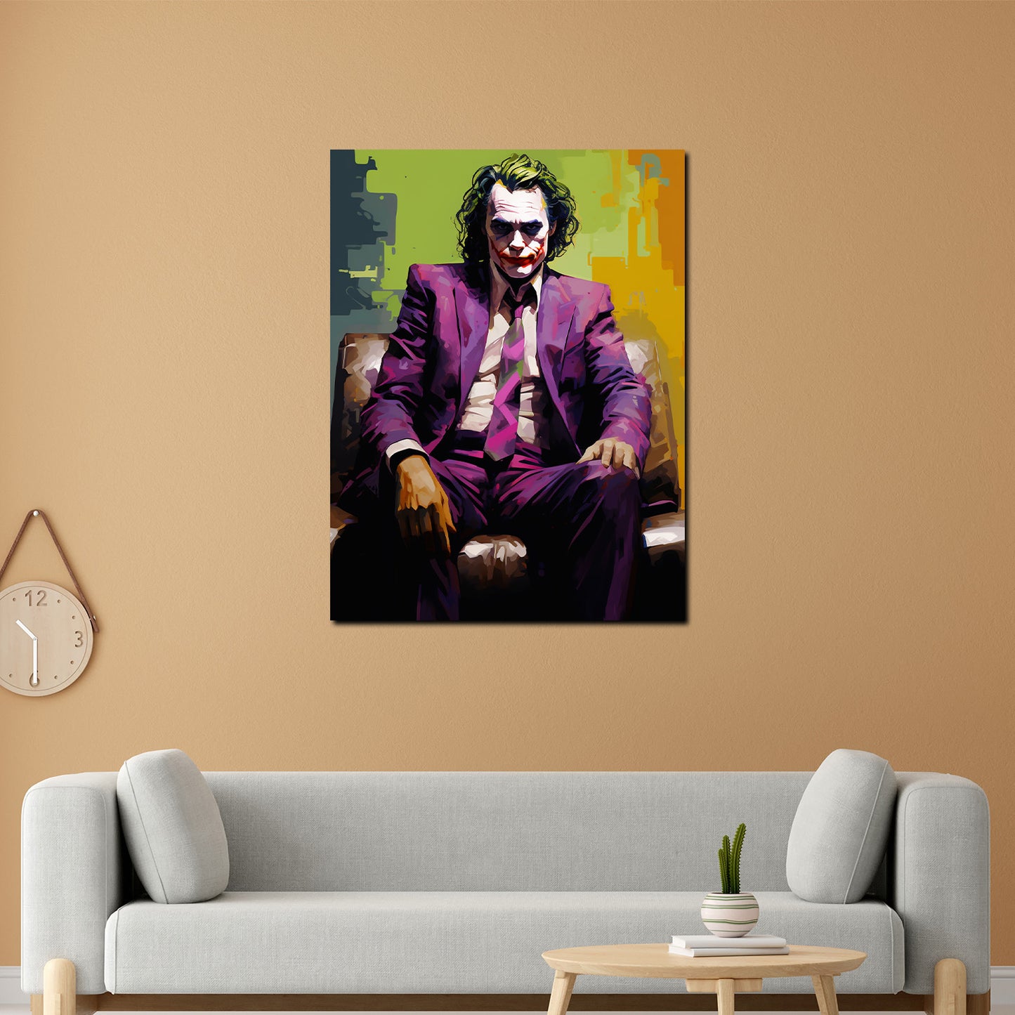 Wandbild abstrakt Joker im Anzug Pop Art