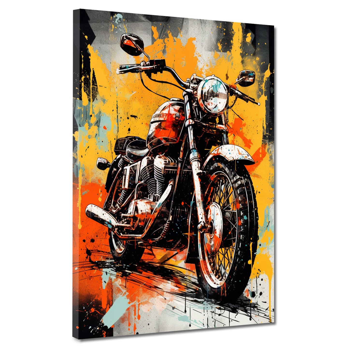 Wandbild abstrakt Motorrad Street Art Style
