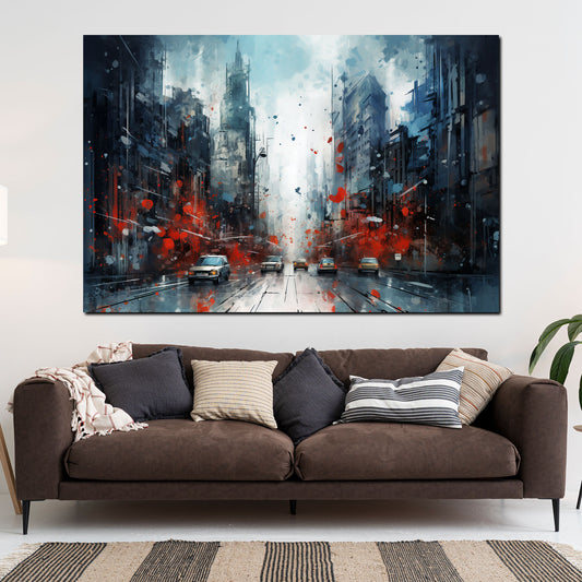 Wandbild abstrakt New York USA Splash Dark Style