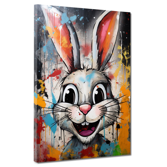 Wandbild abstrakt Pop Art White Rabbit, Hase