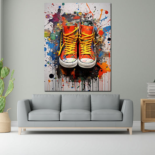 Wandbild abstrakt Schuhe Splash Street Art