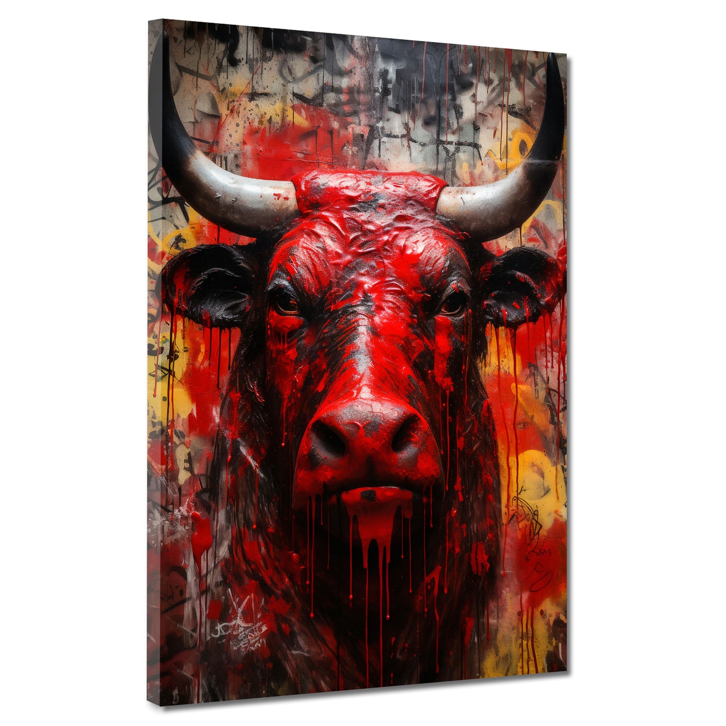 Wandbild abstrakt Stier Red Style