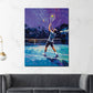 Wandbild abstrakt Tennis Spieler beim Aufschlag modern