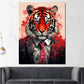 Wandbild abstrakt Tiger mit Anzug