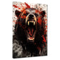 Wandbild abstrakt aggressiver Bär Splash Red Style