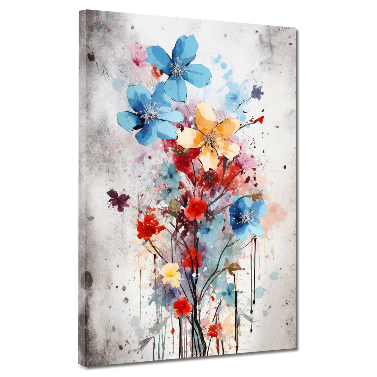 Bunte Blumen abstrakt – Wandbild