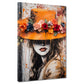 Frau mit Blumenhut – Wandbild
