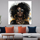 Wandbild abstrakt stilvolle Frau mit Afro und Sonnenbrille