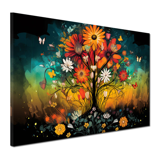 Wandbild abstrakt wunderschöne Blumen