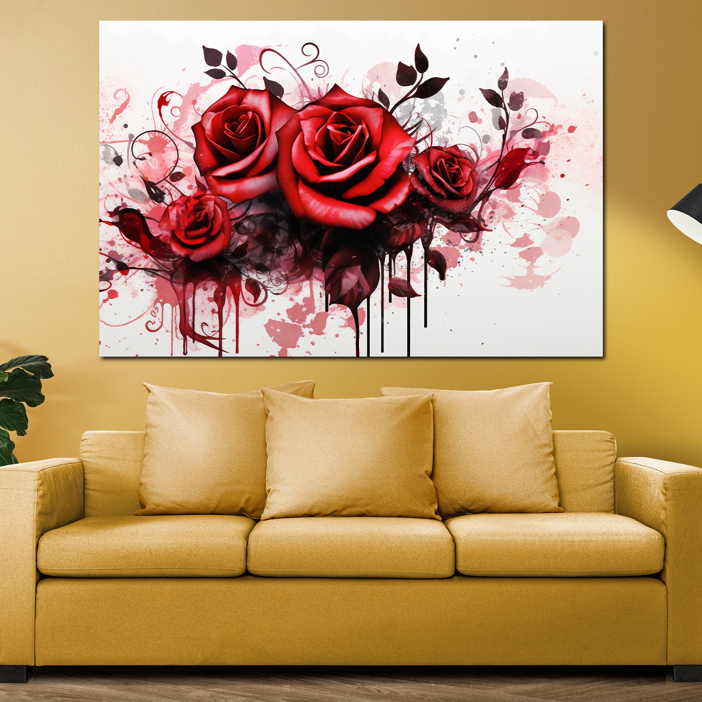 Wandbild abstrakte rote Rosen