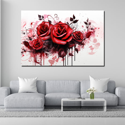 Wandbild abstrakte rote Rosen