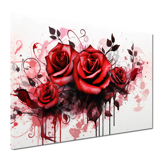 Wandbild abstrakte rote Rosen