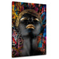 Wandbild afrikanische Frau Goldakzente und Graffiti Pop Art