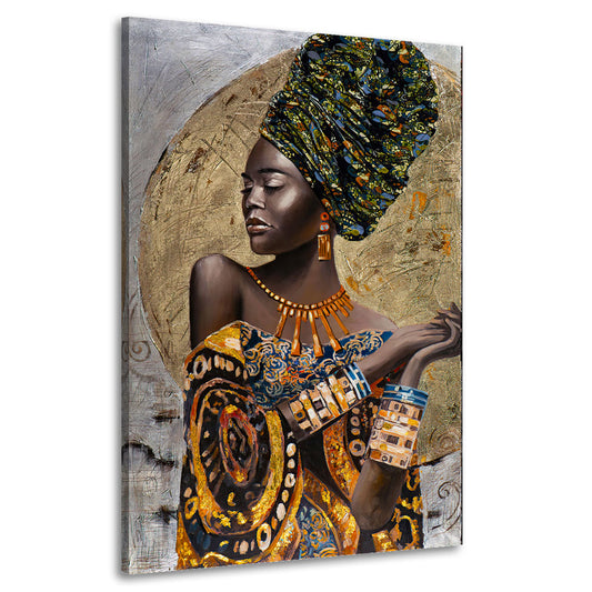 Wandbild wunderschöne afrikanische Frau im Colour Style