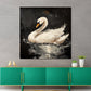 Wandbild anmutiger Schwan auf dunklem Wasser Ruhe Eleganz modern