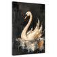 Wandbild abstrakt Schwan auf lebendigem Wasser Eleganz Kunst modern