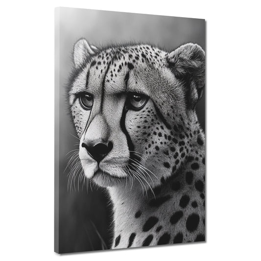 Wandbild eleganter Gepard schwarz weiß Ausdruck