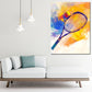 Wandbild farbenfroh Tennisschläger mit Ball modern sportlich