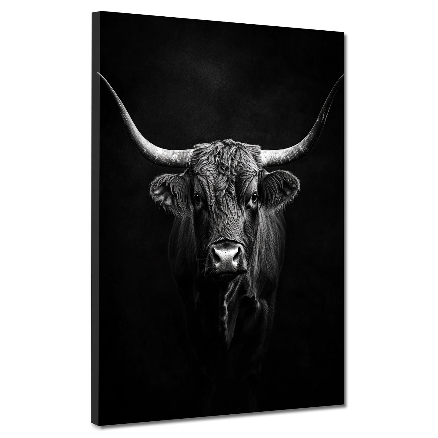 Wandbild Stier schwarz weiß Stärke Energie modern