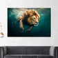 Wandbild majestätischer Löwe beim Tauchen Wildheit Kraft Natur modern