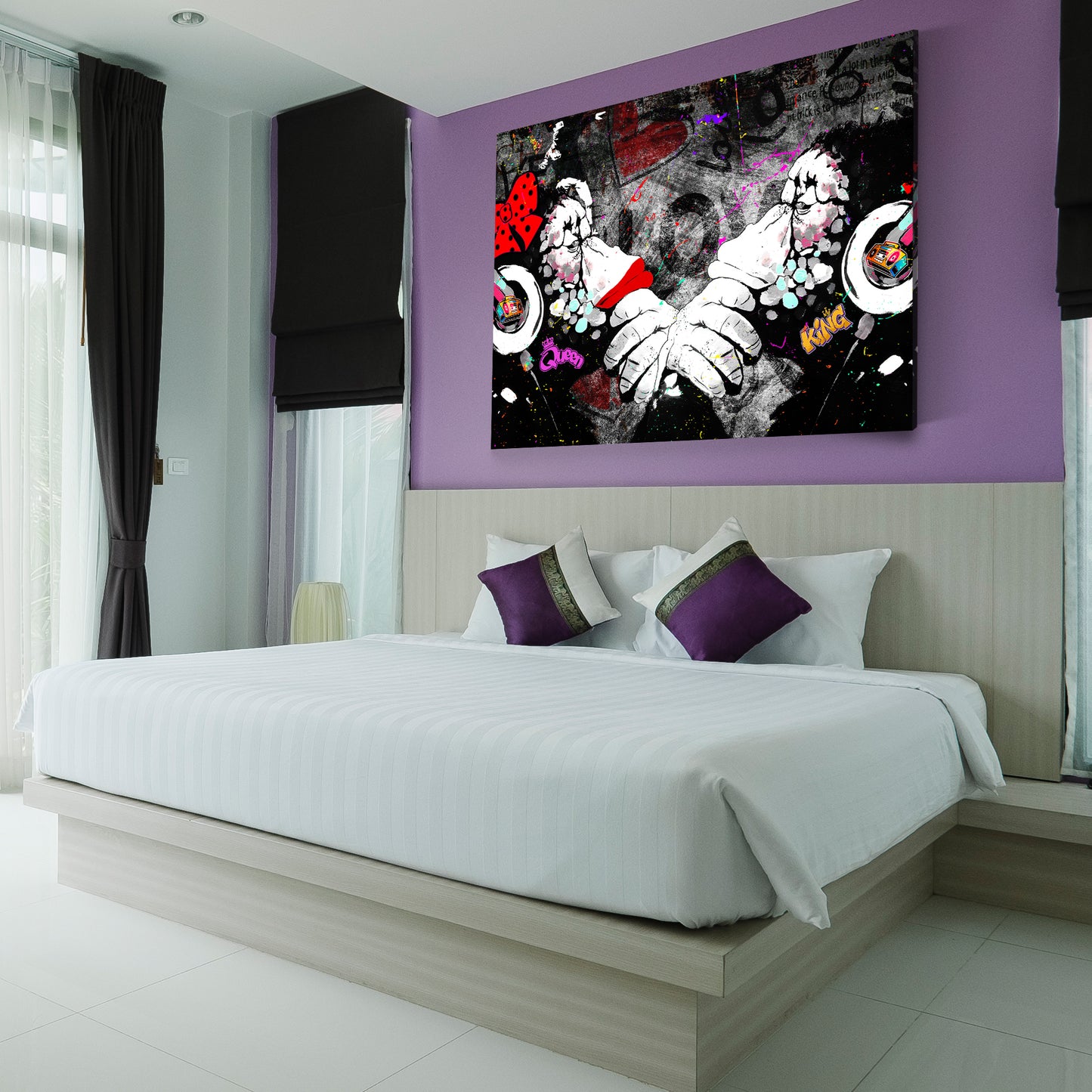 Wandbild modern Street Art Affen Monkey Couple Love Pop Art