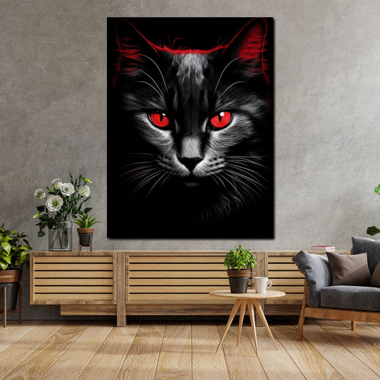 Wandbild wunderschön abstrakt mit schwarze Katze