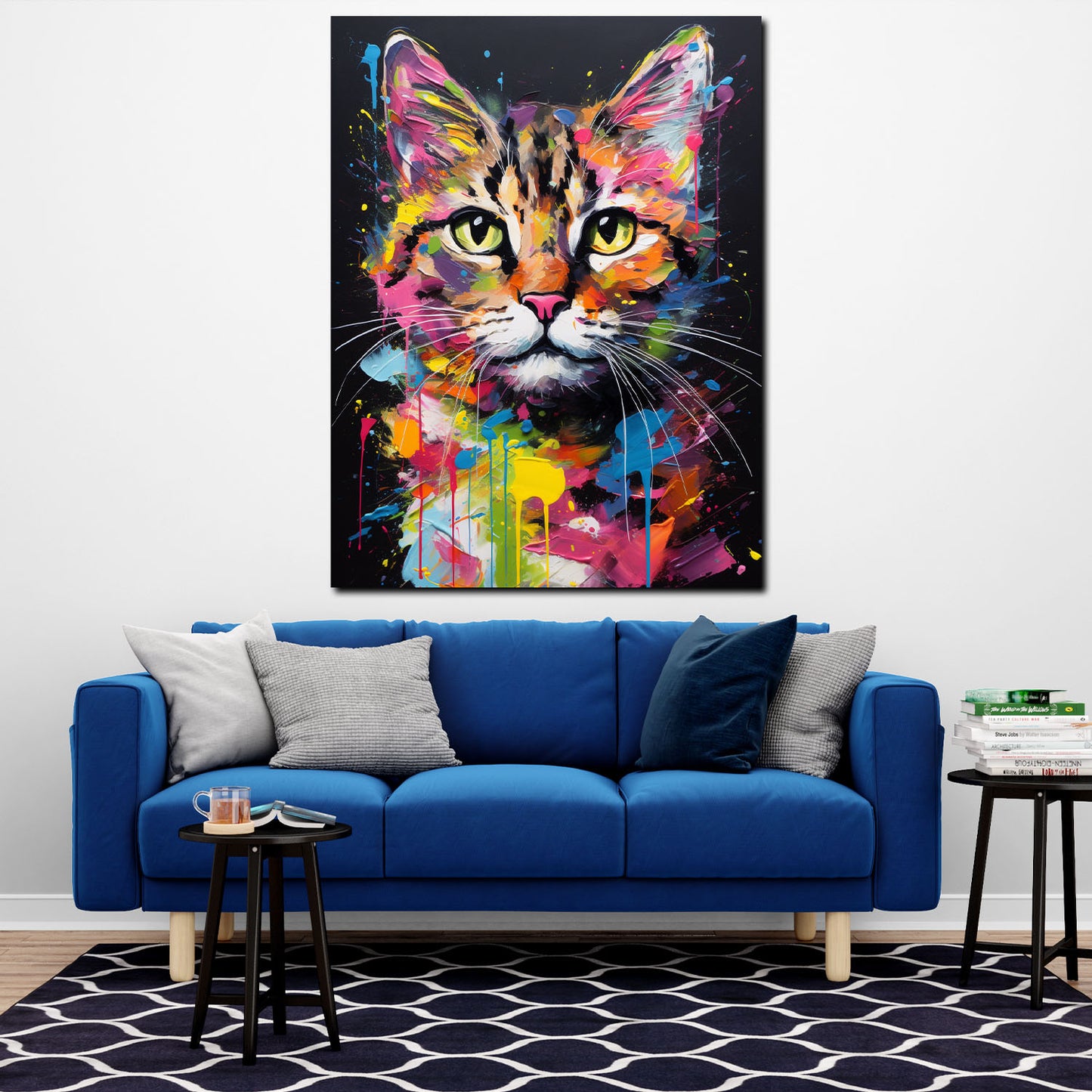 Wandbild wunderschön mit Katze Colour Style