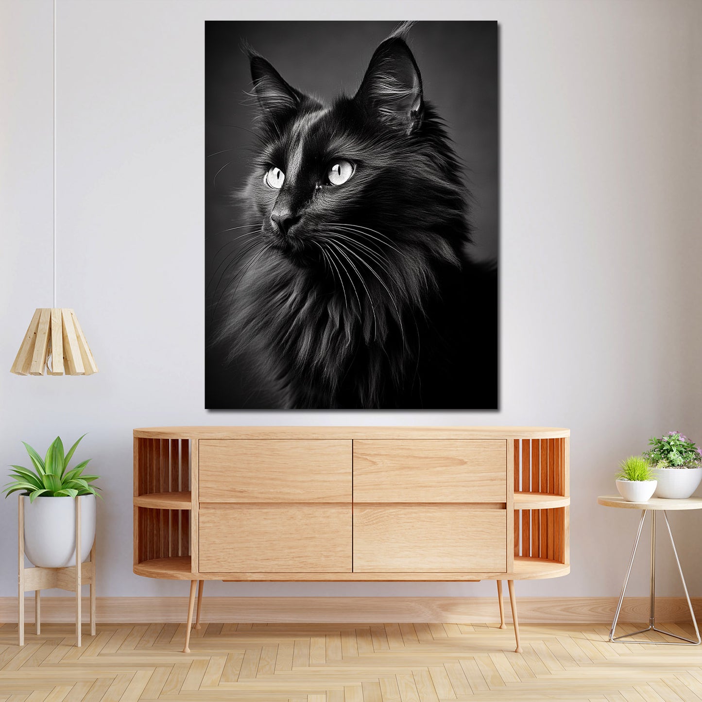 Wandbild wunderschön mit schwarze Katze