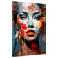 Frau frontal Pop Art Face Style – Wandbild