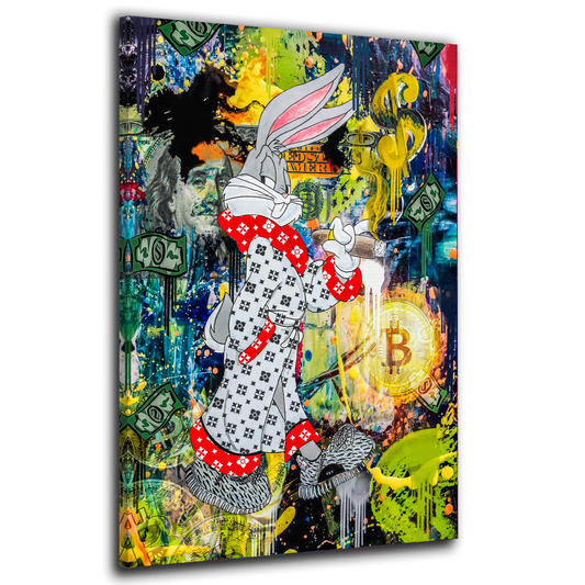 Wandbild Comic Hase im Pop Art Style