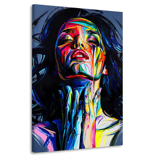 Wandbild Frau im Pop Art Stil in kräftigen Farben