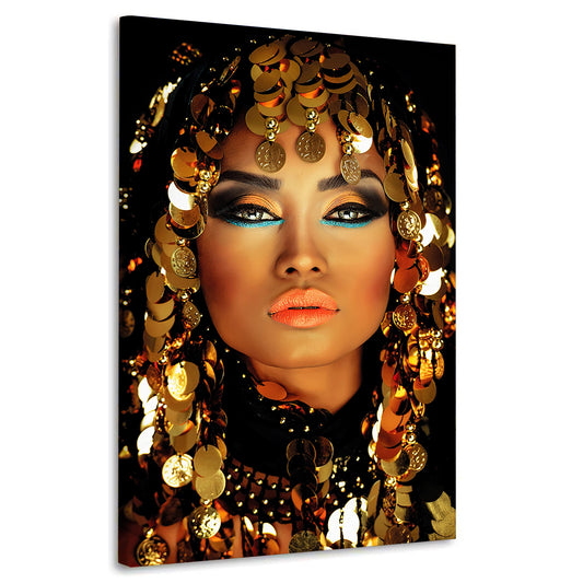 Kleopatra Wandbild einer arabischen Königin im Gold Style