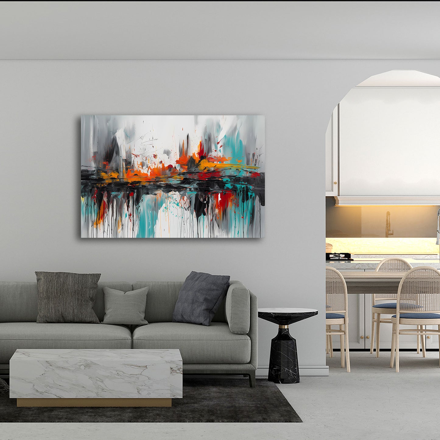 Abstrakt Dynamik mit Tiefenwirkung Wandbild