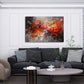 Abstrakt Explosion rot orange schwarz Dynamik Wandbild