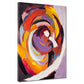 Abstrakt Farbwirbel in Lila Gelb Orange Wandbild