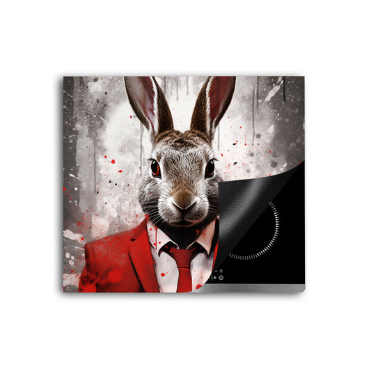 Abstrakt Hase Pop Art Herdabdeckplatte Induktionsschutz für Ceranfeld & Küche Deko