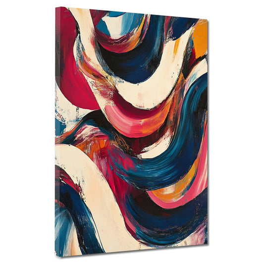 Abstrakt schwungvolle Linien bunte Farben Wandbild