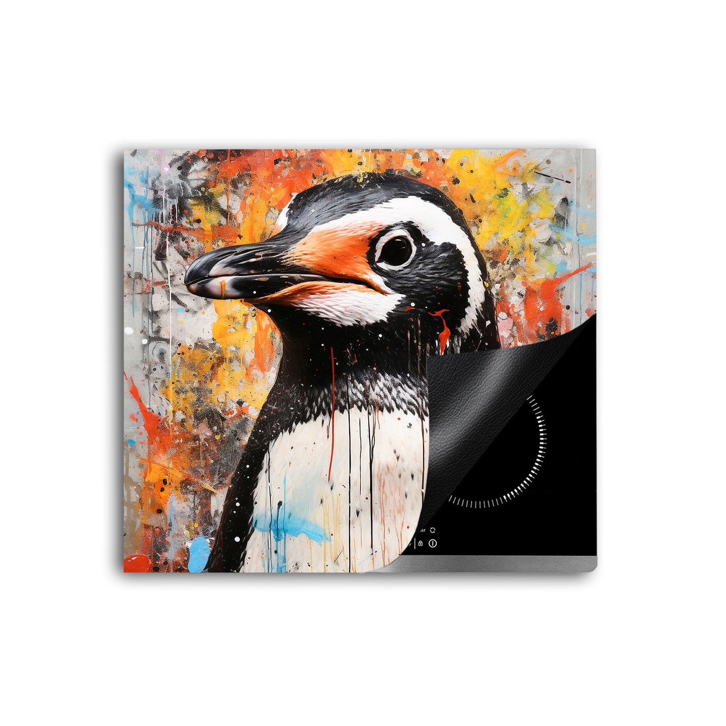 Abstrakt süßer Pinguin Herdabdeckplatte Induktionsschutz für Ceranfeld & Küche Deko