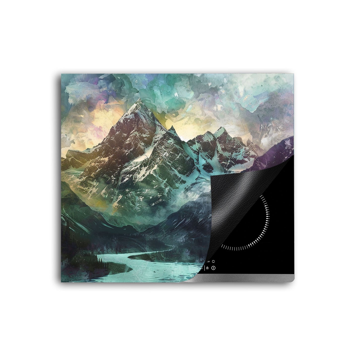 Abstrakt wunderschöne Berge Herdabdeckplatte Induktionsschutz für Ceranfeld & Küche Deko