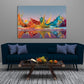 Abstrakt Farbspritzer flüssig Dynamik Spiegelung Pop Art Wandbild
