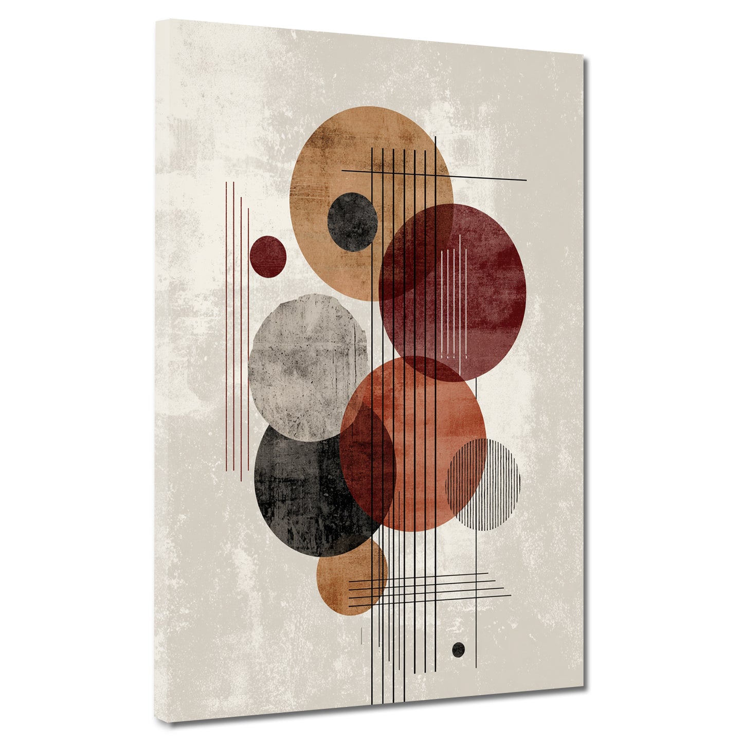 Abstrakte Kreise Geometrie Retro Minimalismus Wandbild