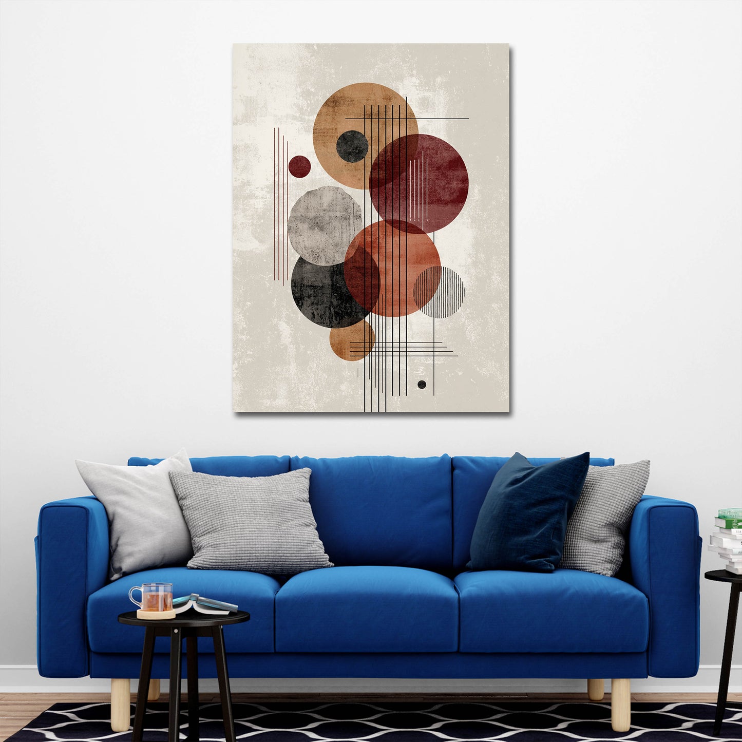 Abstrakte Kreise Geometrie Retro Minimalismus Wandbild